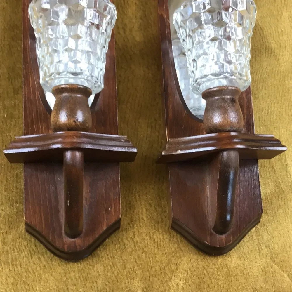 Home Interiors 2 Set Vintage Candles Sconces Wall Mirrors Set 2